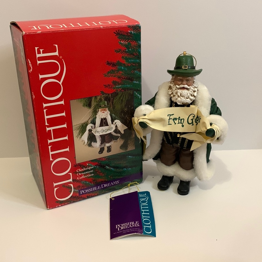 Possible dreams Irish Santa w/ banner ornament